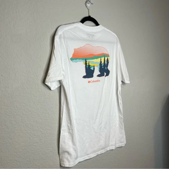 Columbia Crew Neck Short Sleeve Graphic T-Shirt Size Large - Picture 9 of 10